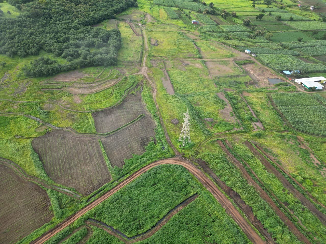 Site after earthworks with pond