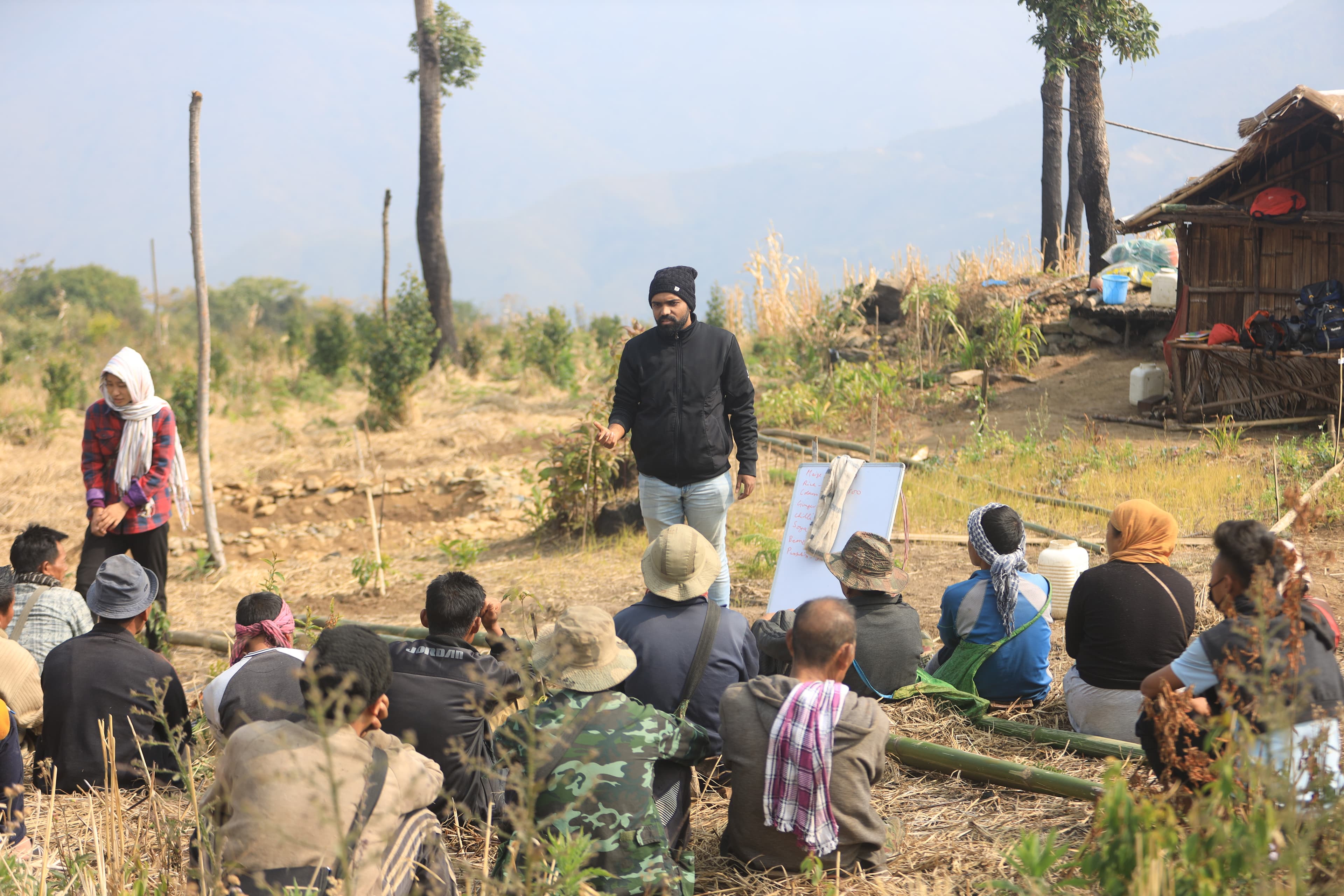 Outdoor class in the field